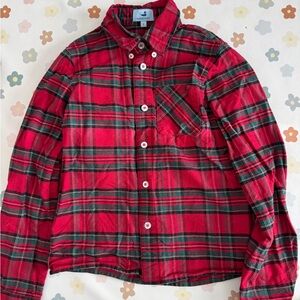Red and Green Christmas  Plaid Button-Up Shirt